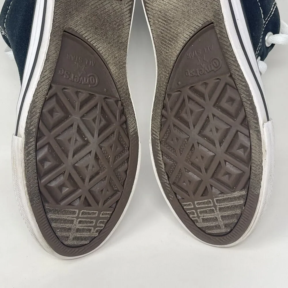 Converse All Star Mid Top Shoes Kids Size 3 Black Canvas Sneakers